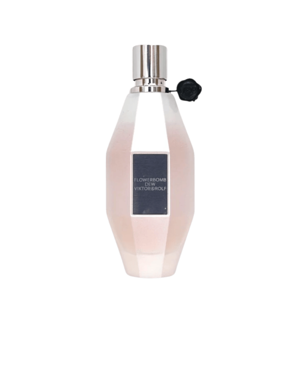 Bottle of Flowerbomb Dew by Viktor&Rolf with elegant floral design, representing a fresh and dewy fragrance.