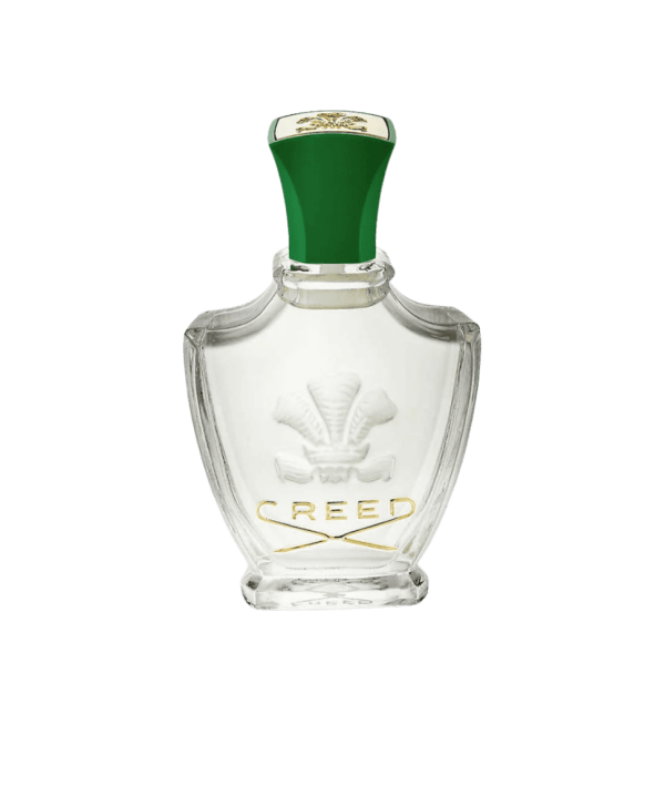 Creed Fleurissimo Eau de Parfum perfume samples elegantly displayed with a backdrop of soft white florals, symbolizing its timeless and romantic fragrance.