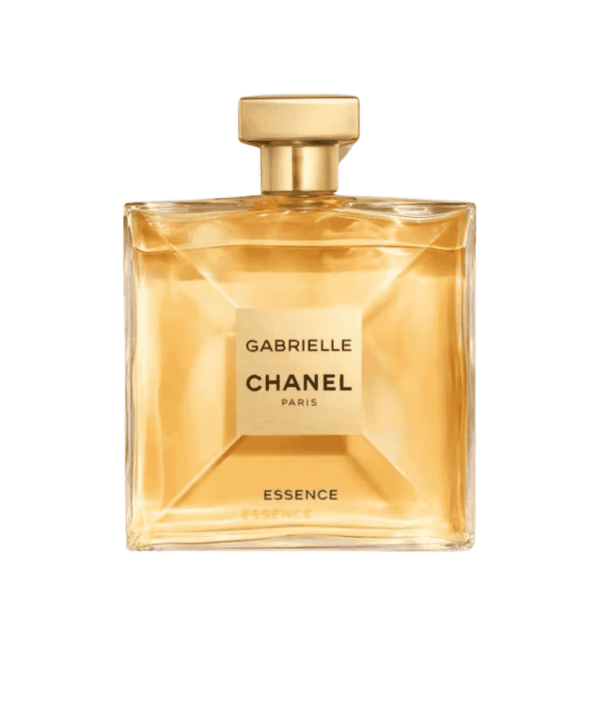 Gabrielle Essence by Chanel bottle with its iconic minimalist design and radiant golden tones