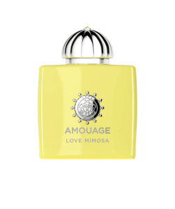 Love Mimosa EdP by Amouage bottle, featuring its elegant yellow design with floral accents.